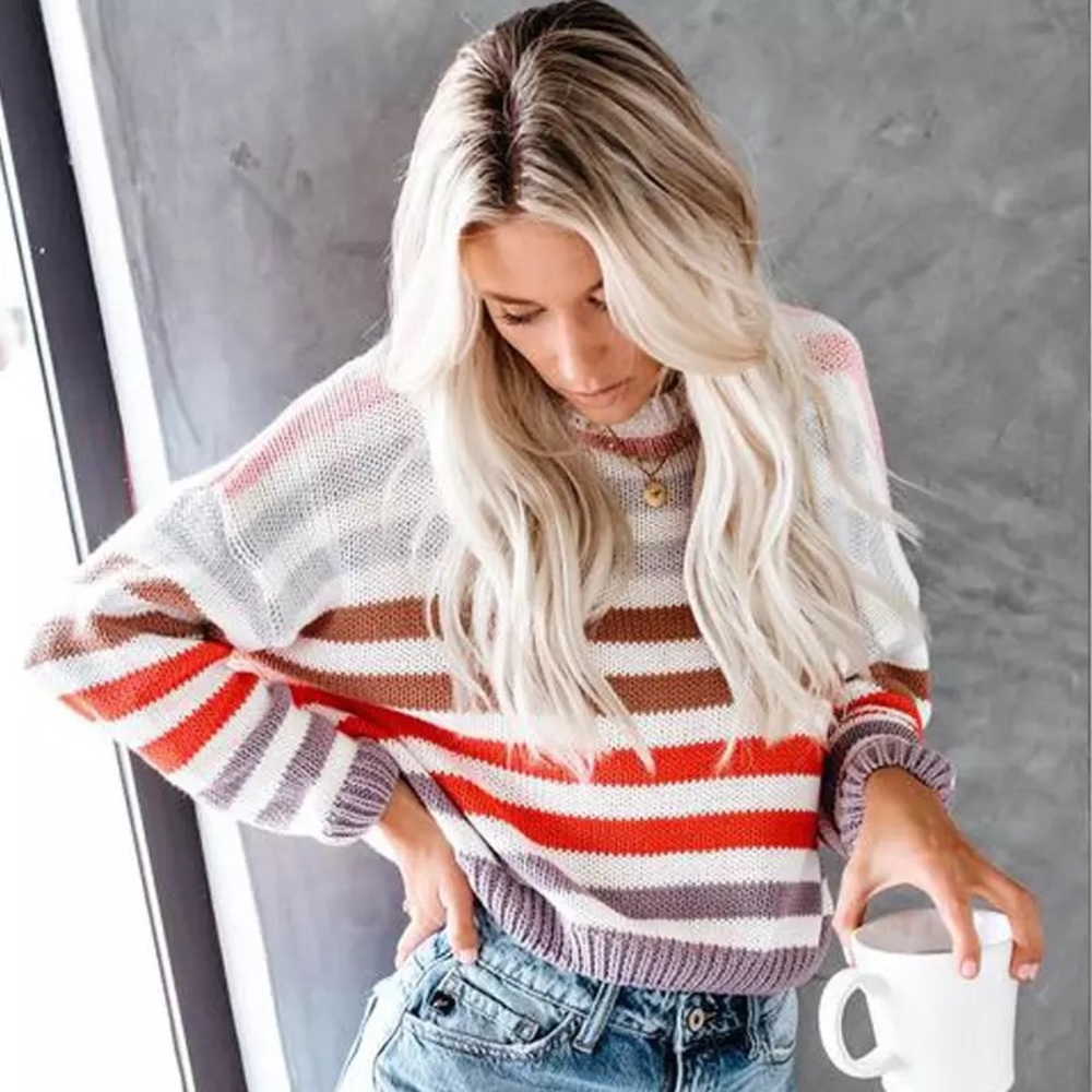 Zaylee Striped Oversized Sweater - Picture 6 of 8